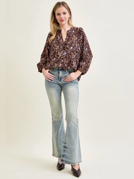 Judy Blue Denim - Judy Blue Retro Stretch! Mid Rise Tinted Pin Tack Detail Flare Jeans Sz 15 / 32